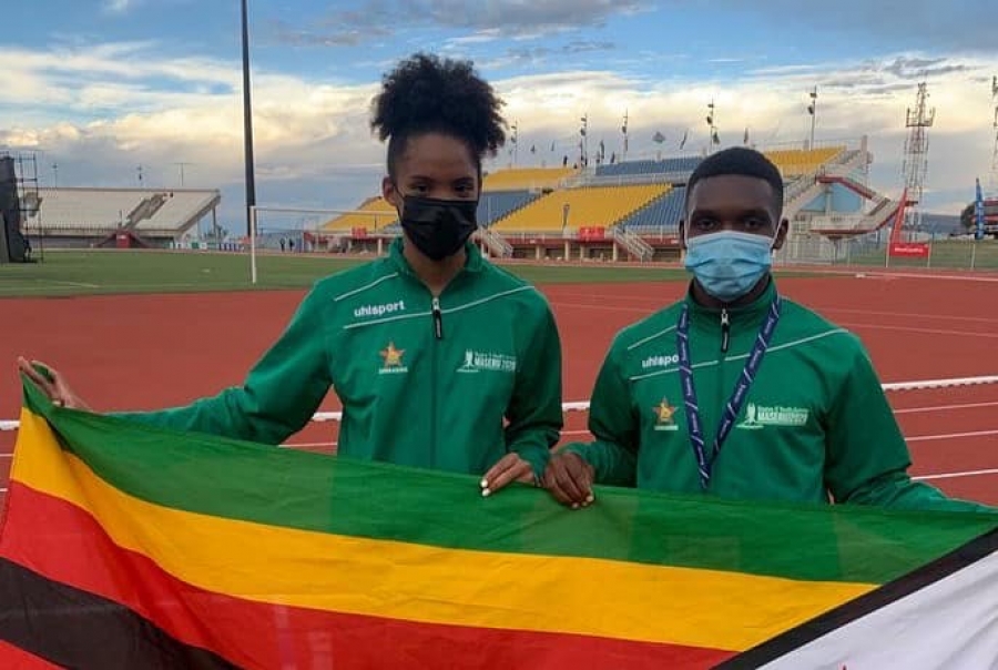 Nigel Mutetwa and Donata Katai at the  African Union Sports Council Region 5 Youth Games in Lesotho. 